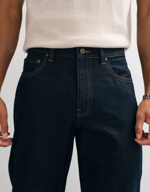 ASOS DESIGN straight jeans in raw brown denim with blue overdye, 4 of 9