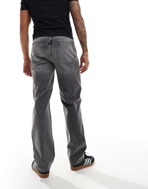 ASOS DESIGN straight jeans in stone wash black, 2 of 5