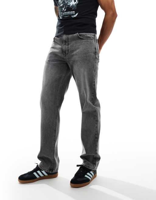 ASOS DESIGN straight jeans in stone wash black, 4 of 5