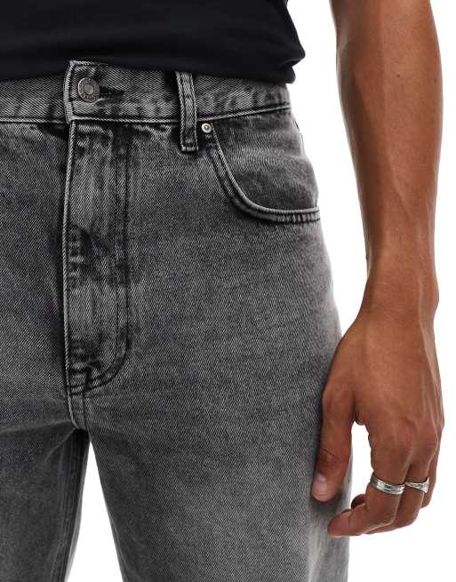 ASOS DESIGN straight jeans in stone wash black ASOS