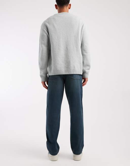 ASOS DESIGN – Straight Jeans in überfärbtem Blau, 3 von 5