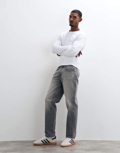 ASOS DESIGN straight jeans in vintage washed gray - view 1
