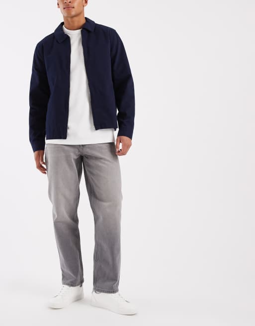 ASOS DESIGN straight jeans in vintage washed gray