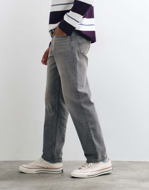 ASOS DESIGN straight jeans in vintage washed grey, 4 of 5