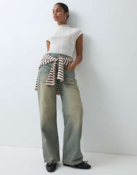 ASOS DESIGN straight leg back to front jean in mid wash - view 1