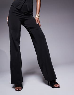 Asos Design Straight Leg Bandage Pants In Black