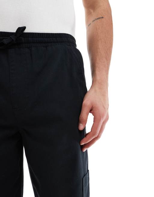 ASOS DESIGN straight fit cargo pants in black