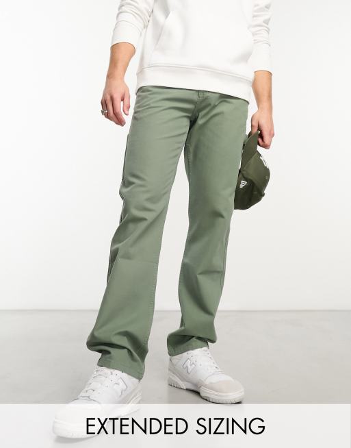 ASOS DESIGN straight leg carpenter pants in khaki | ASOS