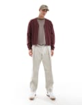 [ASOS DESIGN] ASOS DESIGN straight leg chino pants with pleats in beige-Neutral W29 L32 Taupe