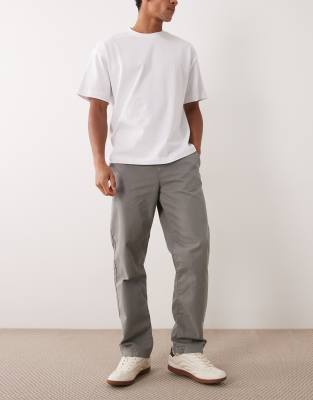 Asos Design Straight Leg Chinos In Gray