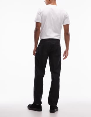 Asos Design Straight Leg Coated Jeans In Brown