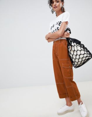 straight leg combat trousers