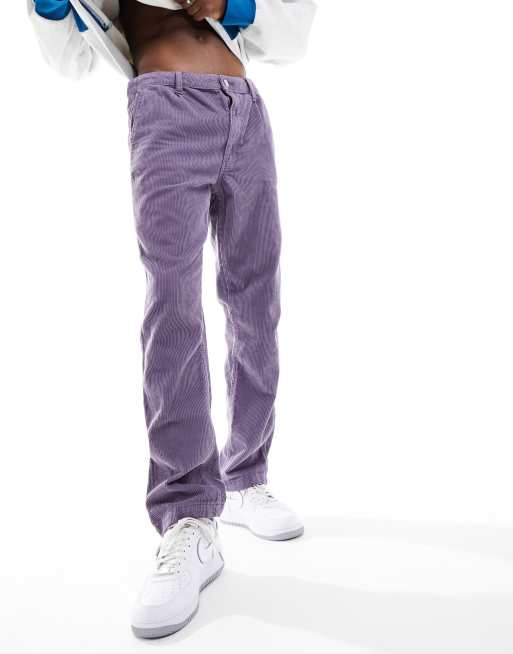 ASOS DESIGN straight leg corduroy pants in purple