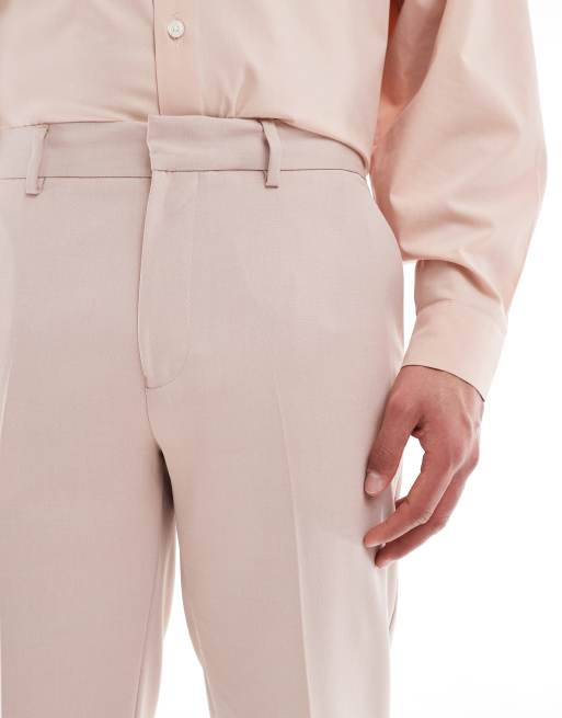 ASOS DESIGN straight leg cropped length suit pants in dusty pink, 5 of 5