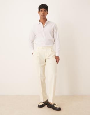 straight leg dress pants in buttermilk yellow