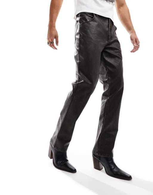 Straight Leg Faux Leather Pant – Uptown Casuals