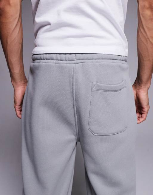 ASOS DESIGN straight leg heavyweight trackies in 470gsm in grey, 5 of 5