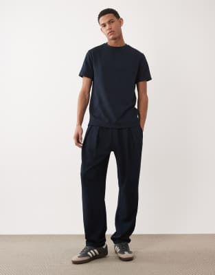 Asos Design Straight Leg Jacquard Sweatpants In Blue