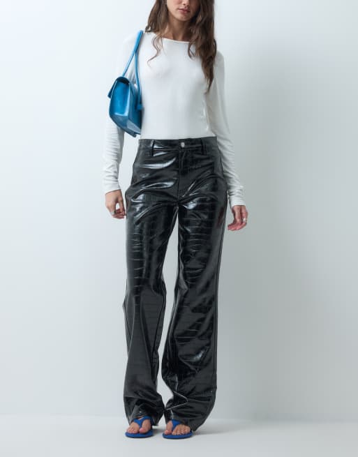 ASOS DESIGN straight leg jean in croc, 5 of 5