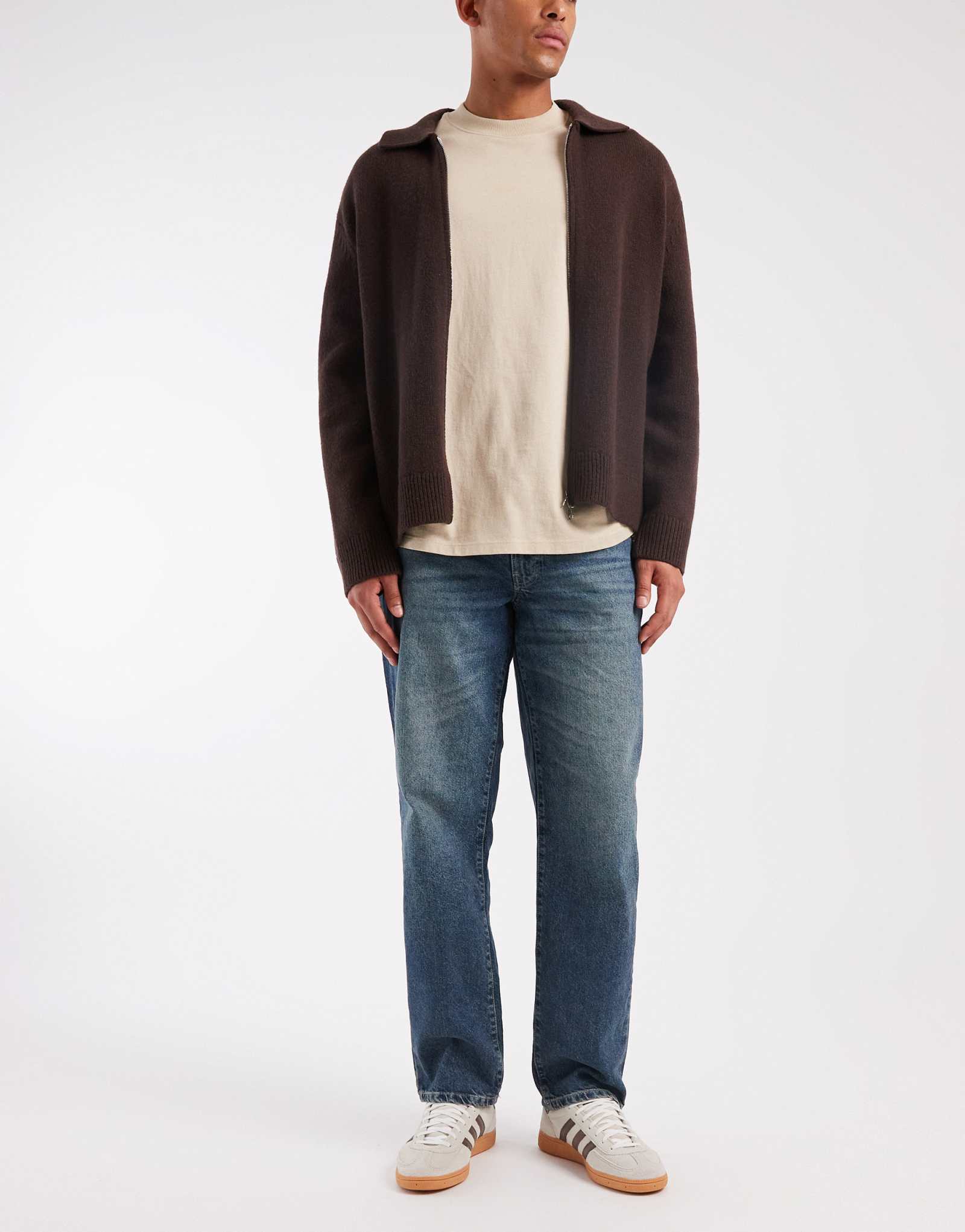 ДИЗАЙНЕРСКИЕ джинсы ASOS с прямыми штанинами синего цвета со средней степенью стирки