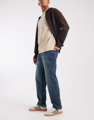 Asos Design Straight Leg Jeans In Blue