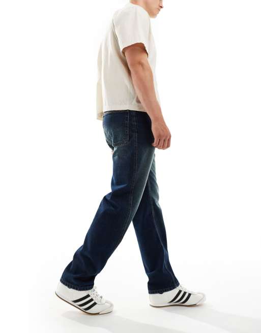 ASOS DESIGN straight leg jeans in dark wash blue, 5 of 5