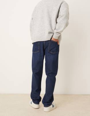 Asos Design Straight Leg Jeans In Blue