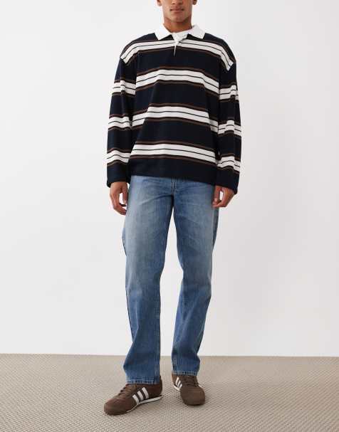 ASOS DESIGN straight leg jeans in dark washed blue - view 1