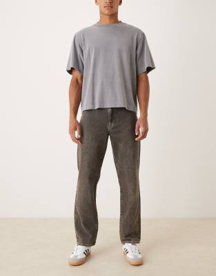 Asos Design Straight Leg Jeans In Gray