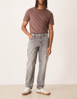 Asos Design Straight Leg Jeans In Gray