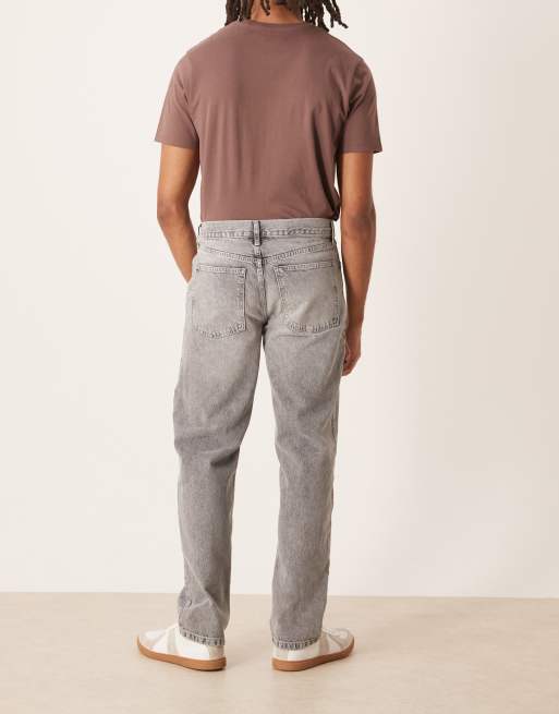 ASOS DESIGN straight leg jeans in heavy grey wash, 2 of 5
