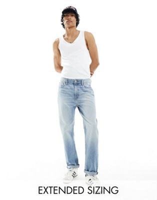 ASOS DESIGN straight leg jeans in light blue