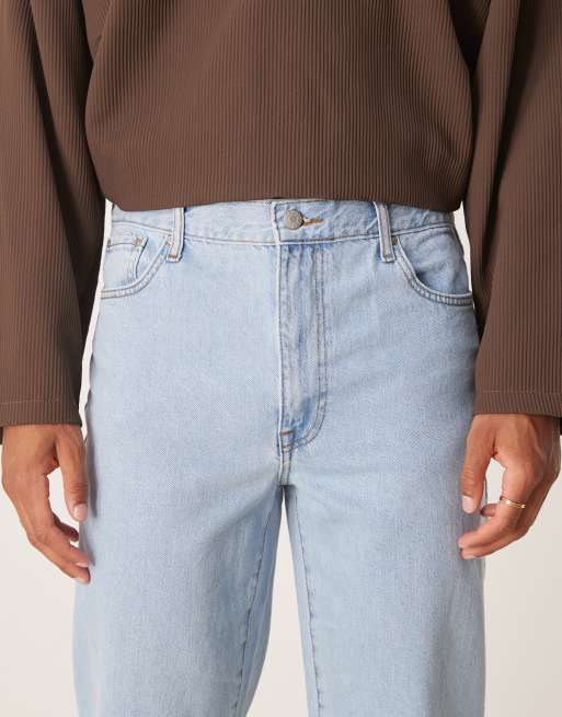 ASOS DESIGN straight leg jeans in light wash blue, 5 of 5