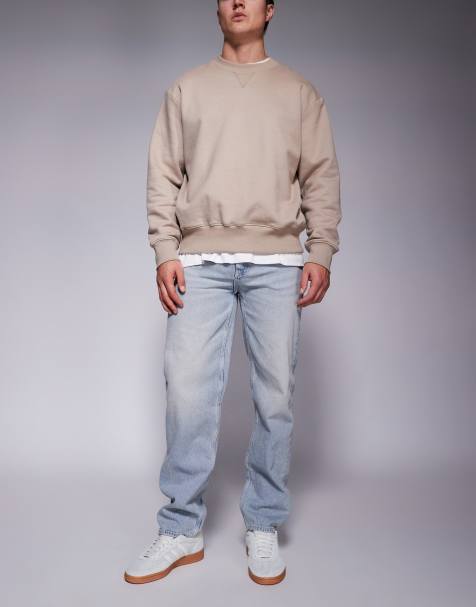ASOS DESIGN straight leg jeans in light wash blue - view 1