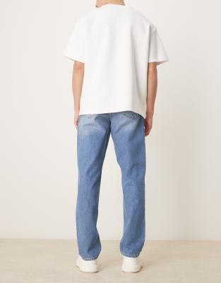 Asos Design Straight Leg Jeans In Blue