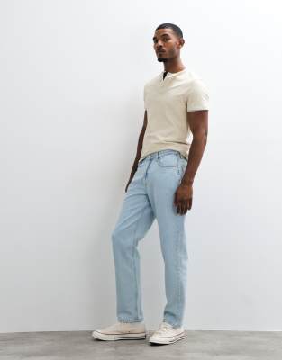 Asos Design Straight Leg Jeans In Blue
