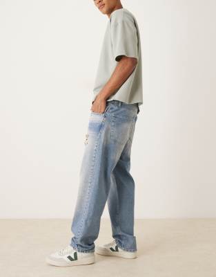 Asos Design Straight Leg Jeans In Blue