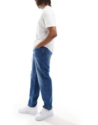 Asos Design Straight Leg Jeans In Blue