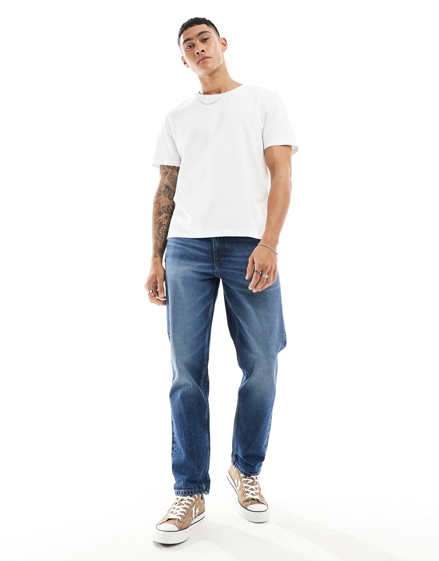 ASOS DESIGN straight leg jeans in vintage blue