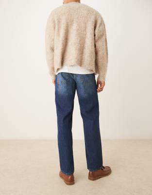 Asos Design Straight Leg Jeans In Blue