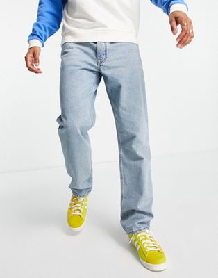 ASOS DESIGN straight leg jeans in vintage light wash blue