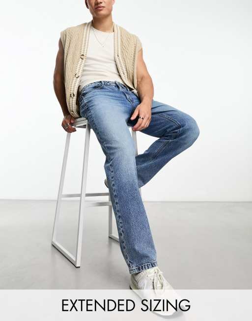 ASOS DESIGN straight leg jeans in vintage mid wash