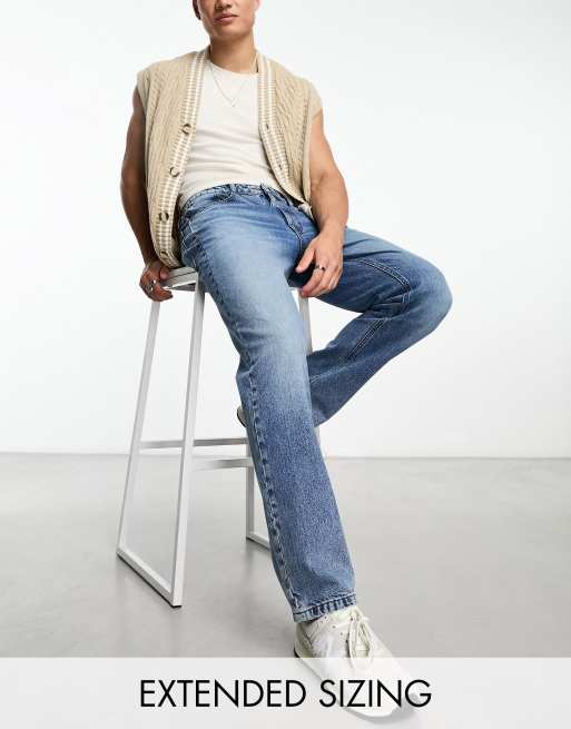 ASOS DESIGN relaxed tapered jeans in vintage mid wash