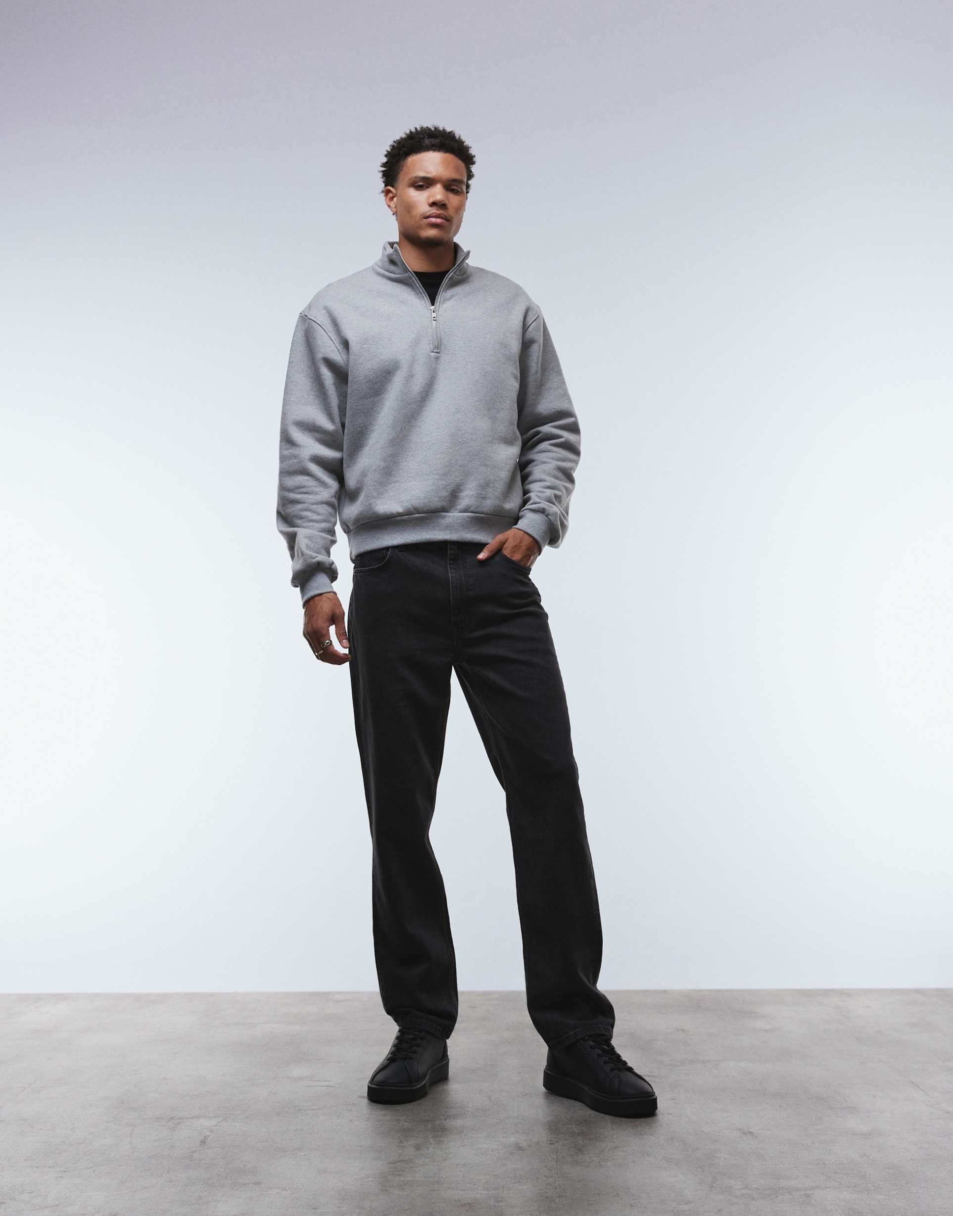 ASOS DESIGN straight leg jeans in washed black