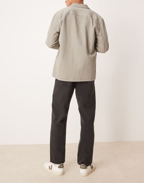 ASOS DESIGN straight leg jeans in washed black - view 1