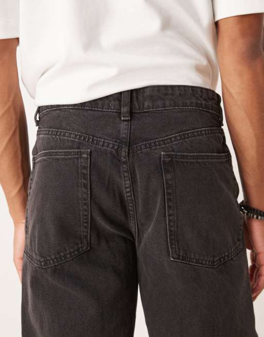 ASOS DESIGN straight leg jeans in washed black 