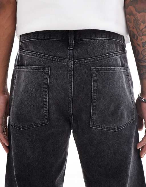 ASOS DESIGN straight leg jeans in washed black , 5 of 5