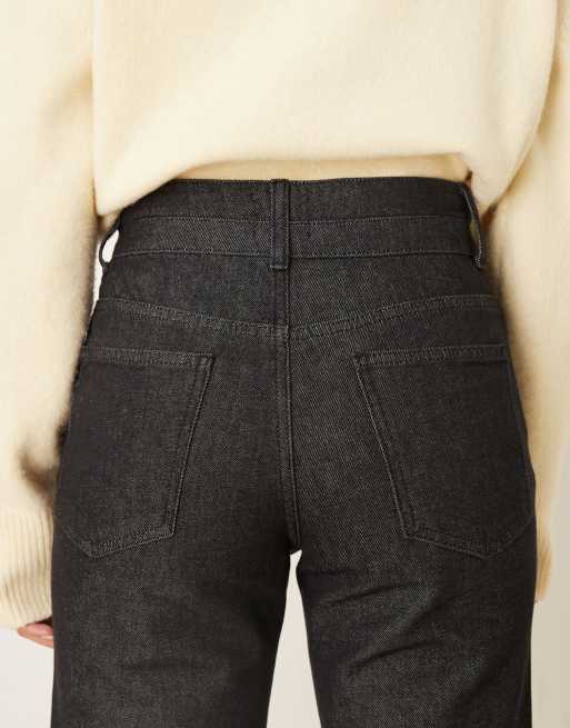 ASOS DESIGN straight leg jeans with double waistband in indigo, 4 of 5
