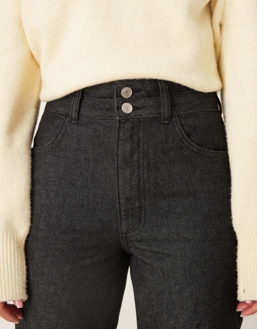 ASOS DESIGN straight leg jeans with double waistband in indigo, 5 of 5