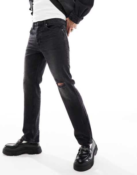 Mens Pants Black Destroyed Mens Slim Denim Straight Biker Skinny Jeans Men Ripped  Jeans 1 30 : : Clothing, Shoes & Accessories